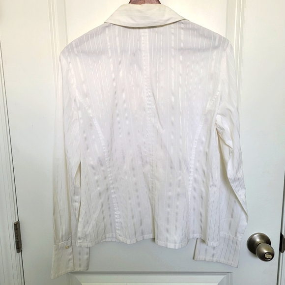 INC International Concepts Subtle Pinstripe Shiny Shirt w/ Clasps & Buttons 10 - Picture 5 of 10